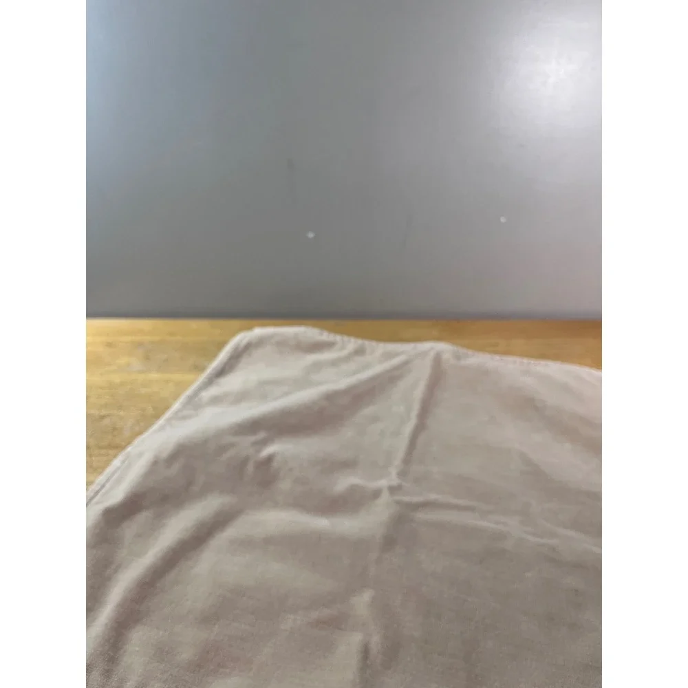 Pottery Barn Tan Velvet 20x20 Square Pillow Cover Hidden Zipper Beige Vtg Style
